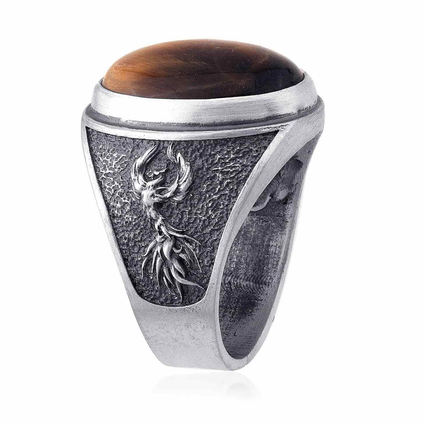 Phoenix Tiger Eye Gemstone Ring