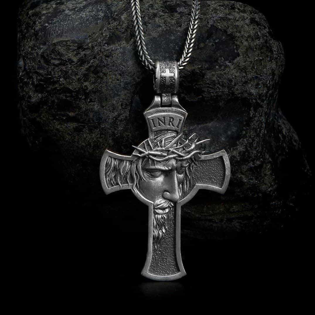 Jesus Face Cross Necklace