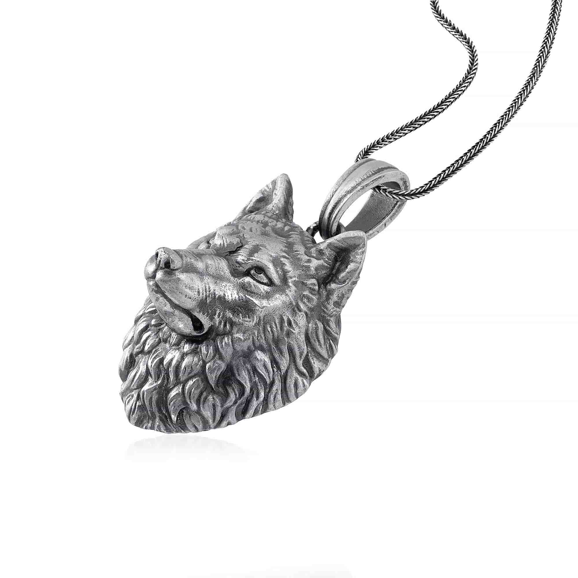 Wild Wolf Head Necklace