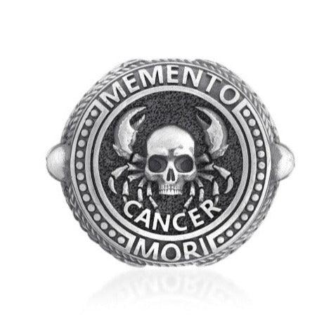 Cancer Zodiac Skull Ring