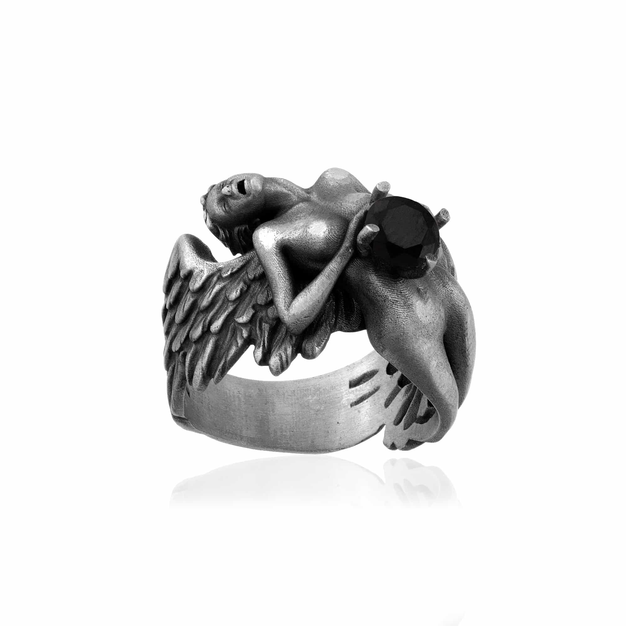 Fallen Angel Onyx Stone Ring
