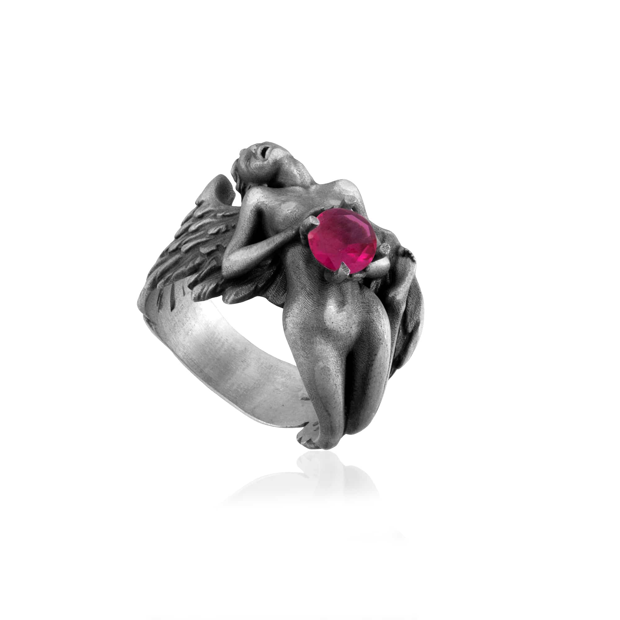 Fallen Angel Pink Stone Ring