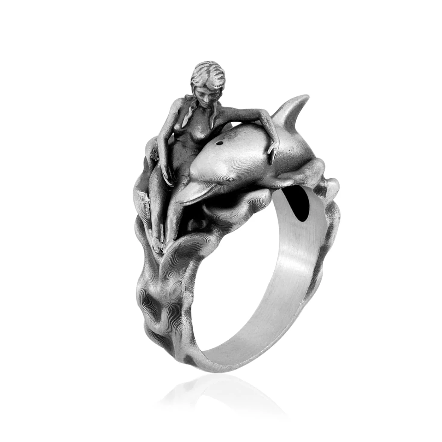 Mermaid and Dolphin Ring