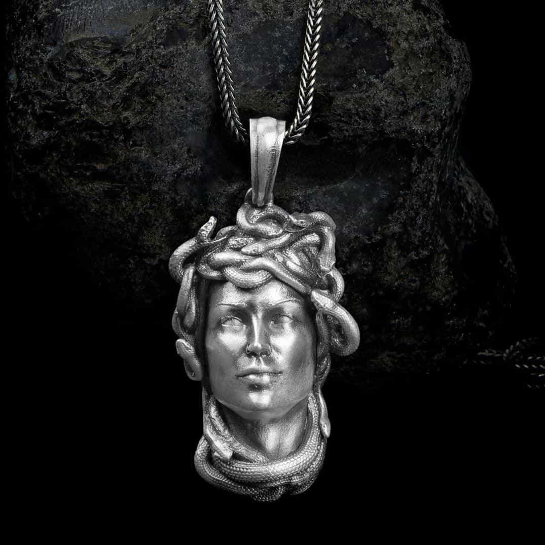 Gorgon Medusa Head Necklace