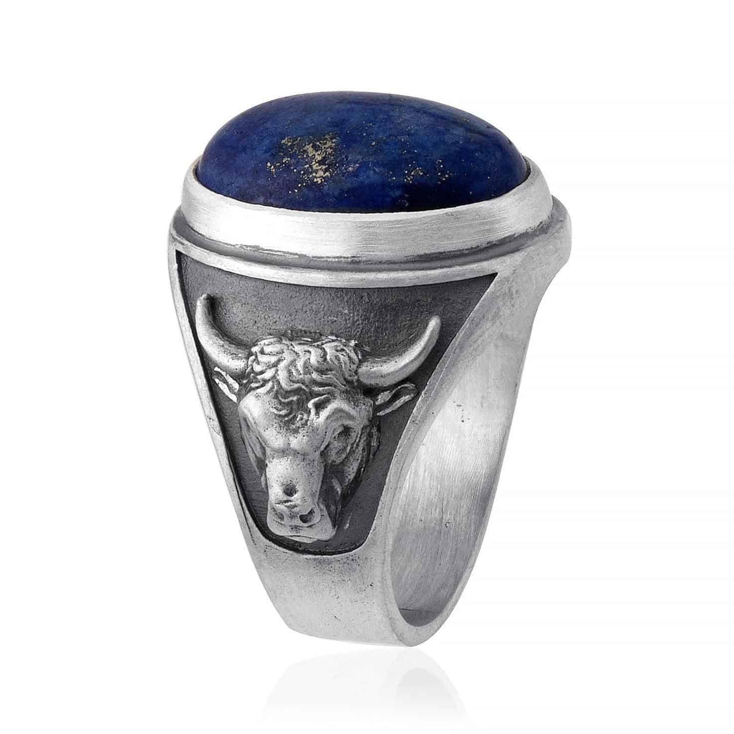 Taurus Bull Lapis Gemstone Ring