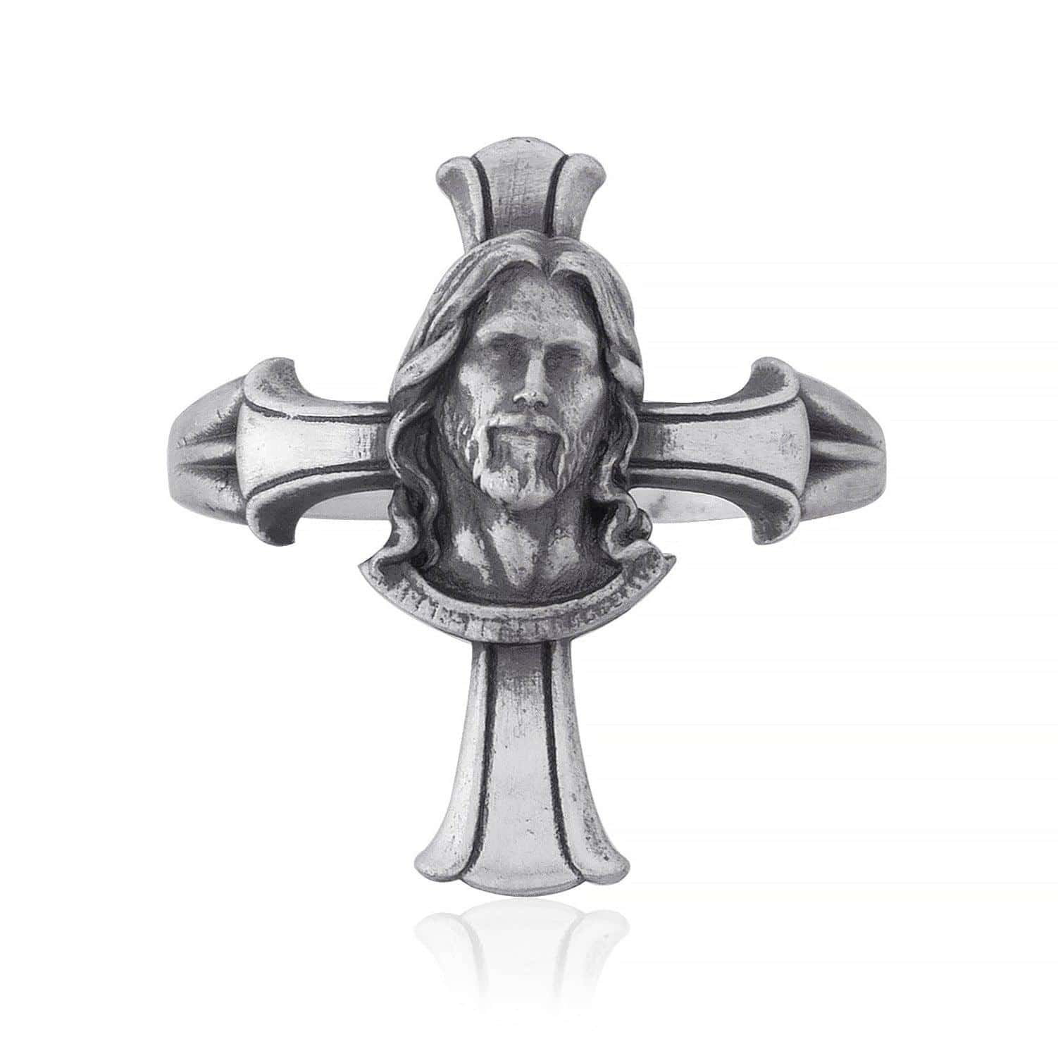 Jesus Cross Thin Ring