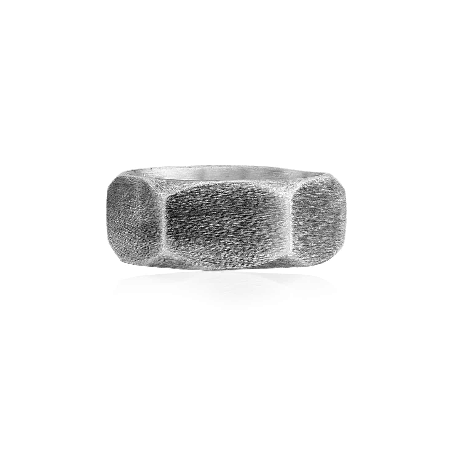 Hex Cut Geometric Band Ring