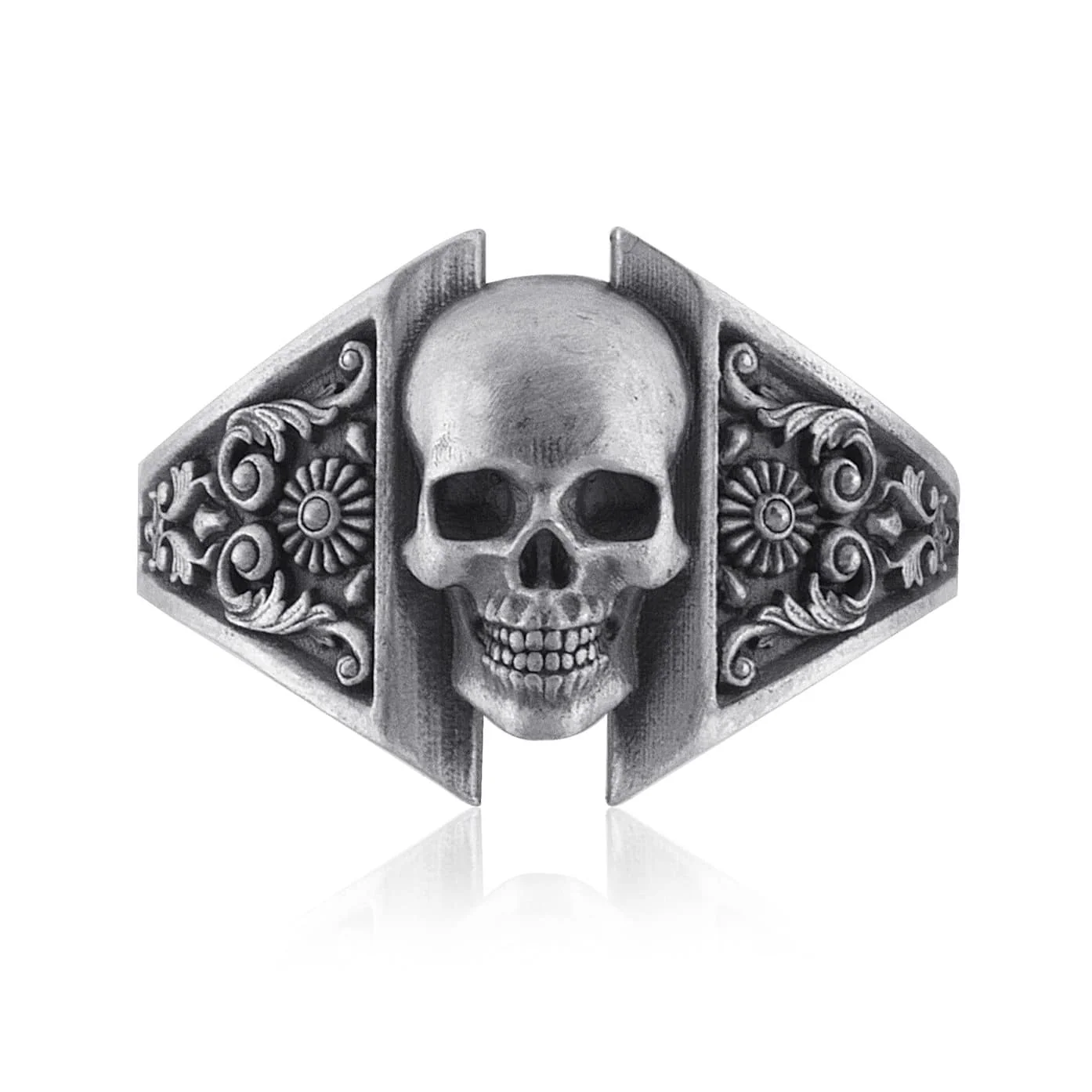 Patterned Skull Ring