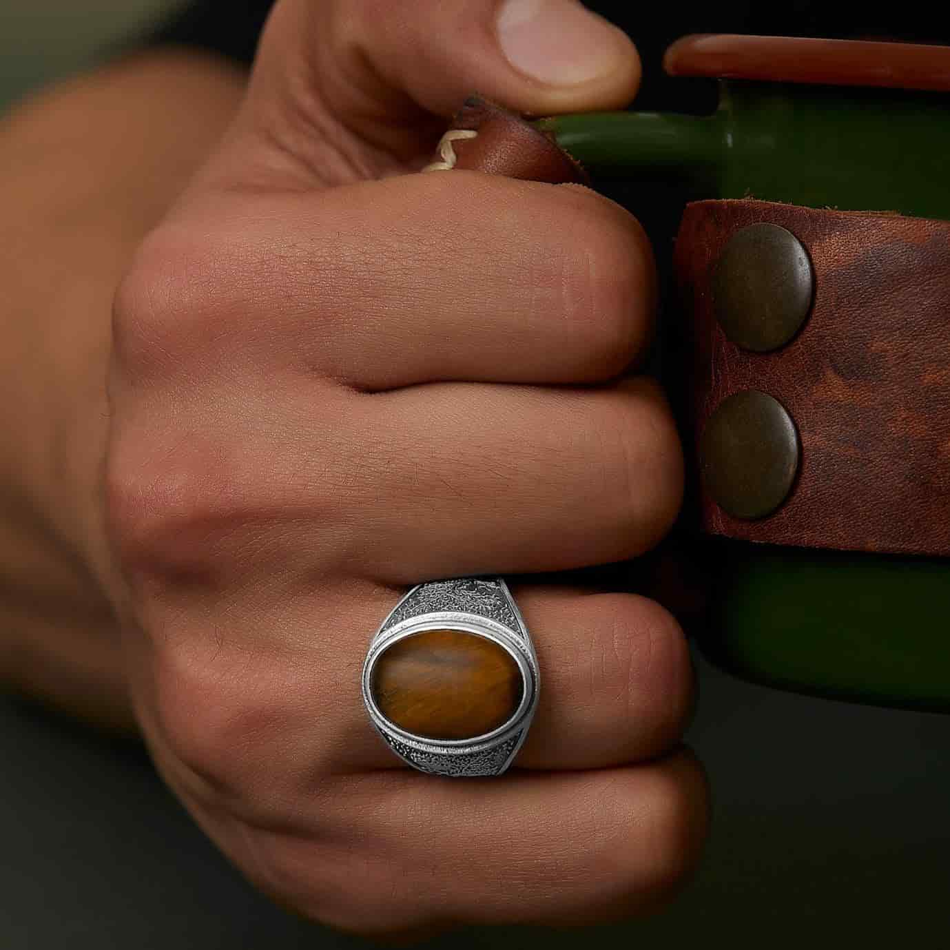 Tree Of Life Tiger Eye Ring