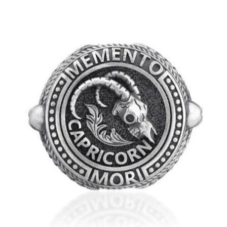 Capricorn Zodiac Skull Ring