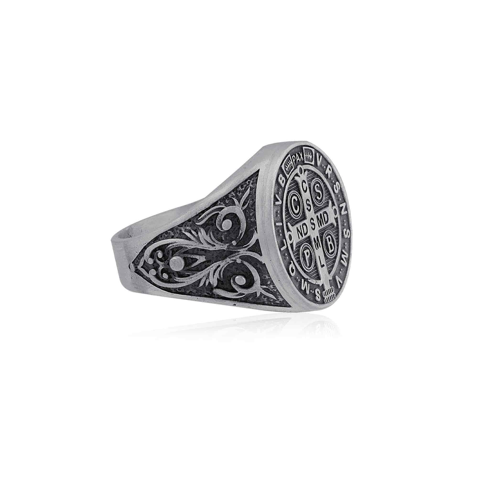 Saint Benedict Medal Signet Ring