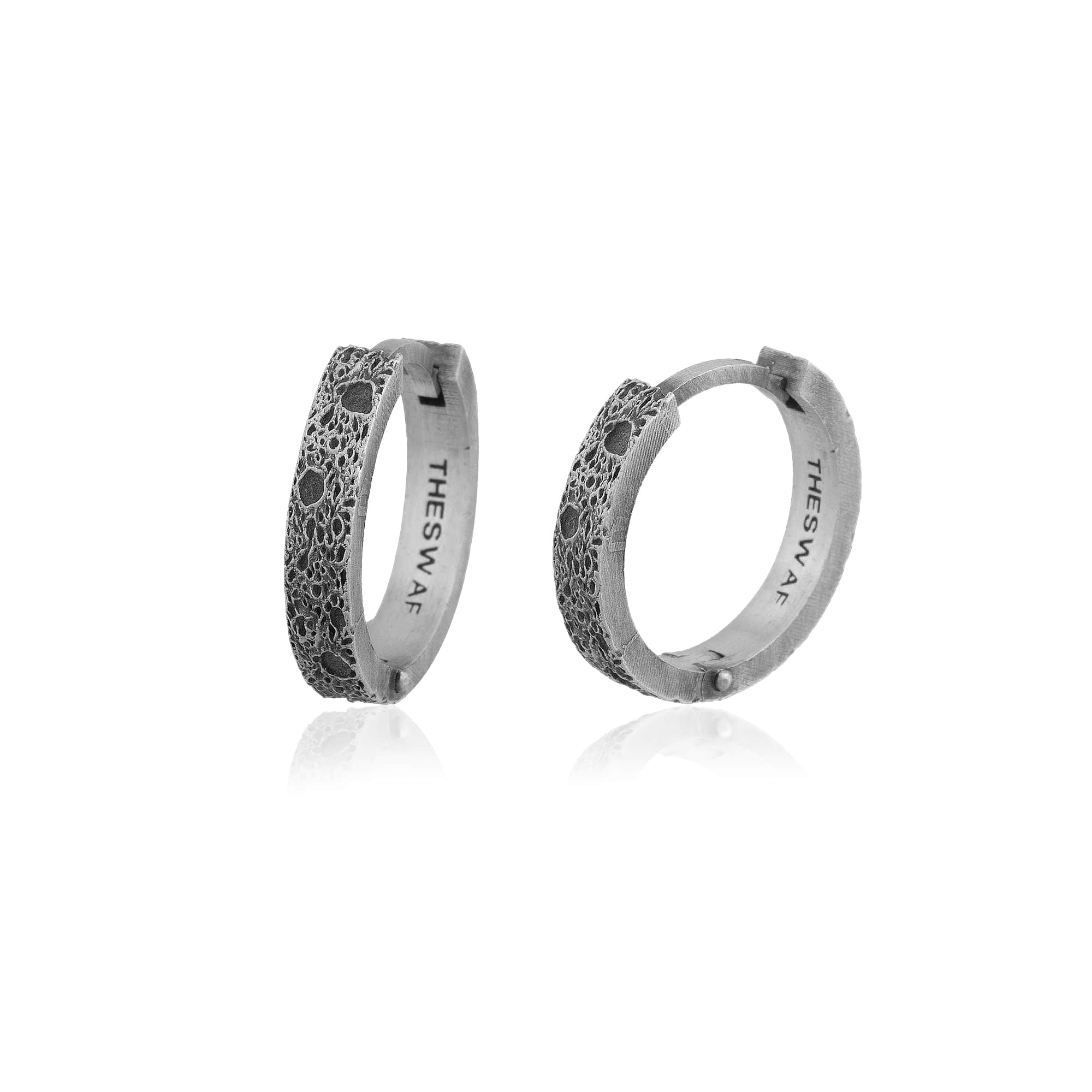 Lunar Crater Textured Hoop Earring