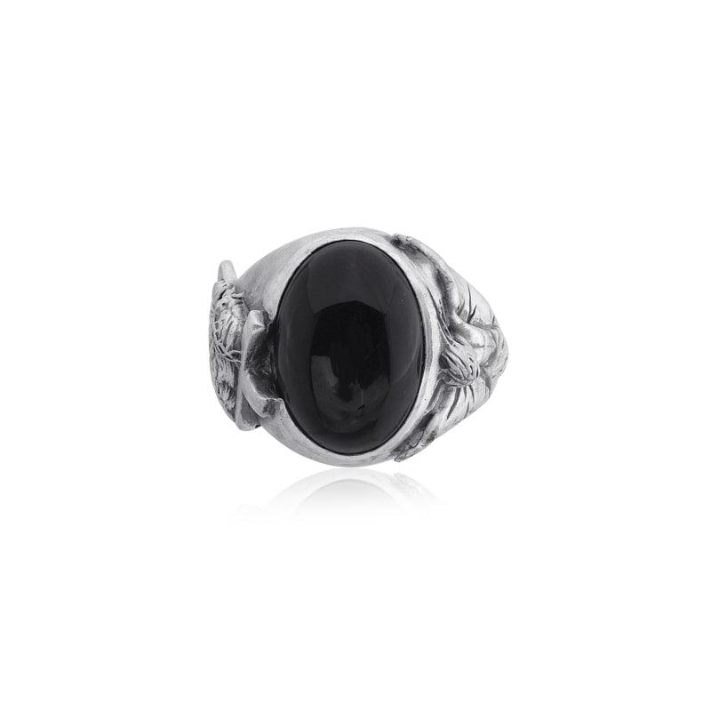 Jesus Cross Onyx Ring