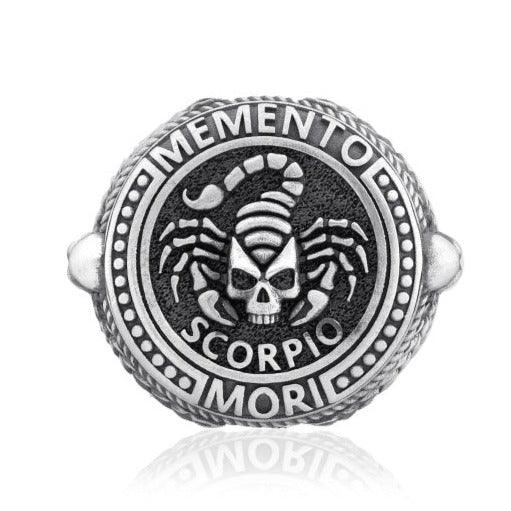 Scorpio Zodiac Skull Ring