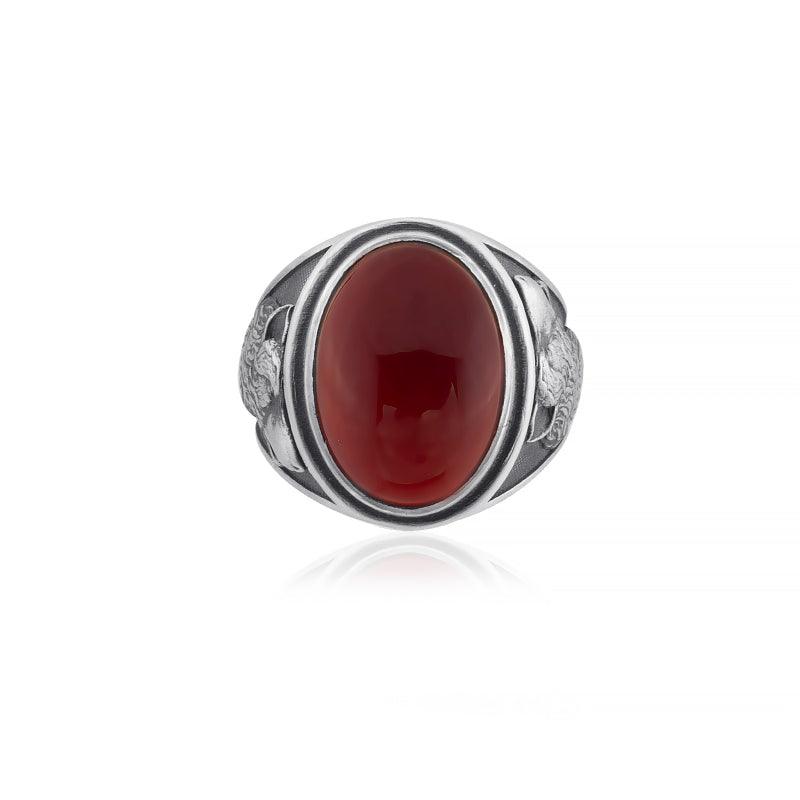 Noble Wolf Carnelian Ring