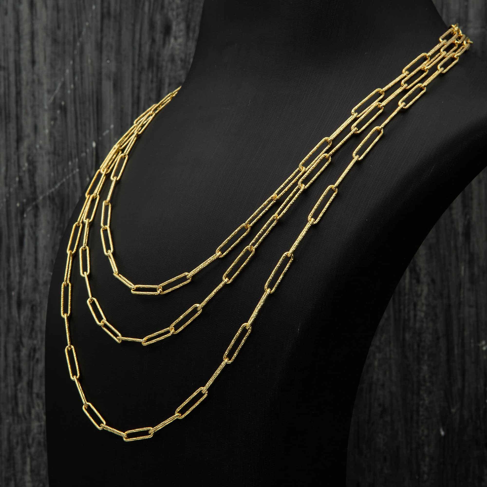 Paperclip Gold Plated Necklace