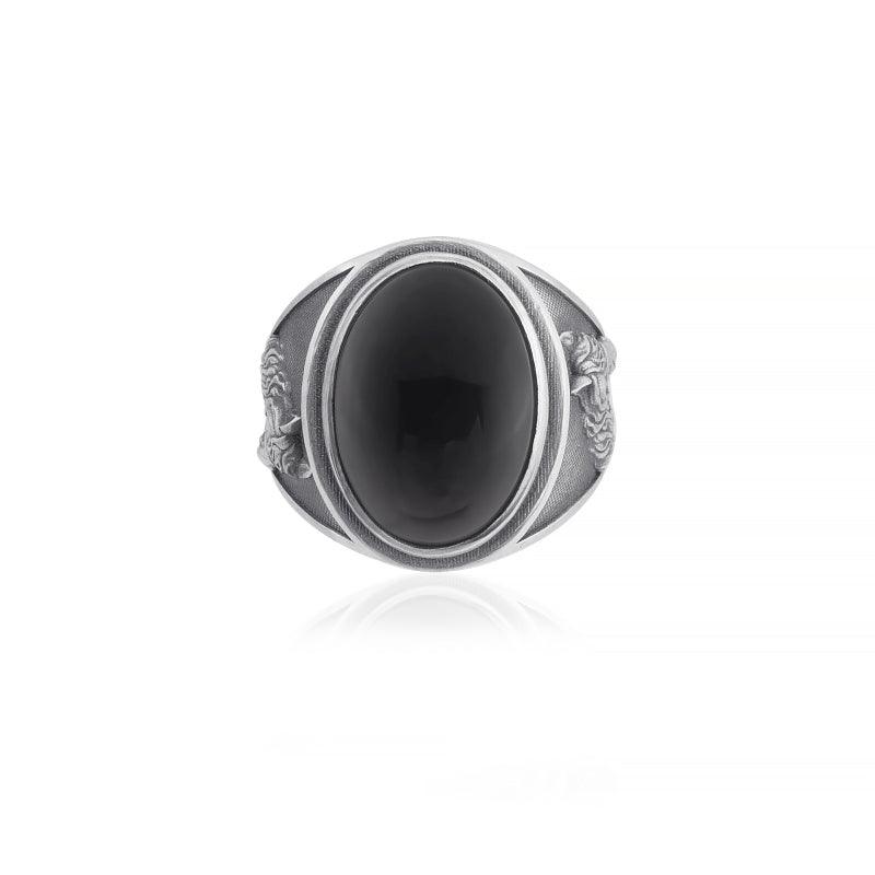 Noble Wolf Onyx Ring