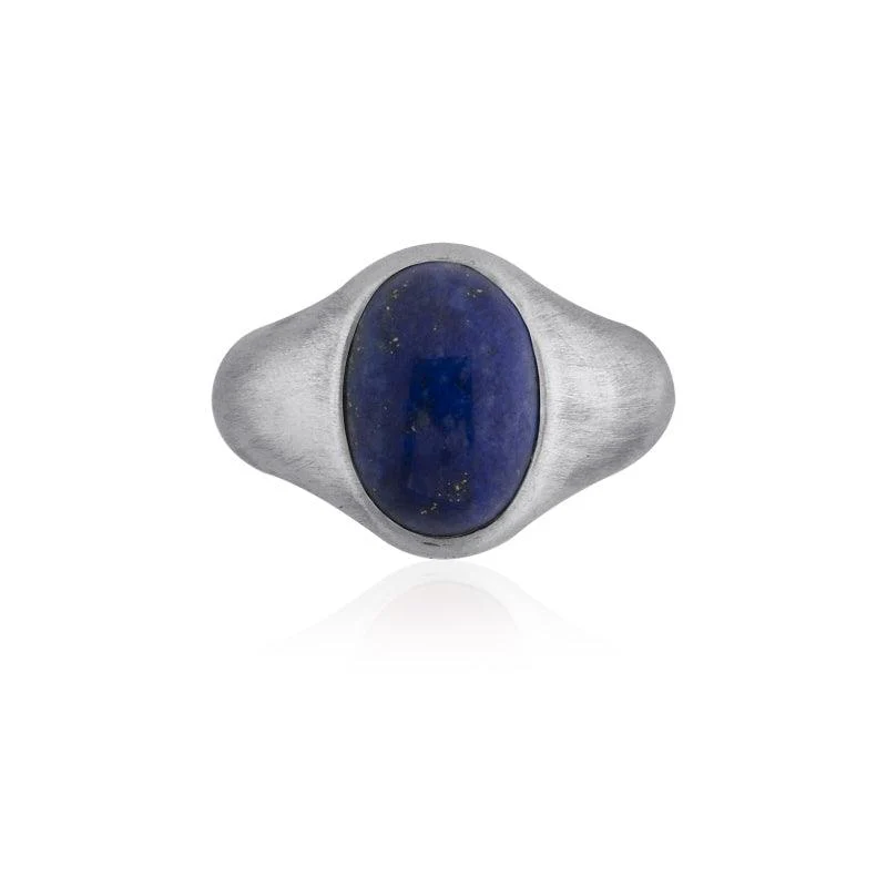 Oval Lapis Signet Ring