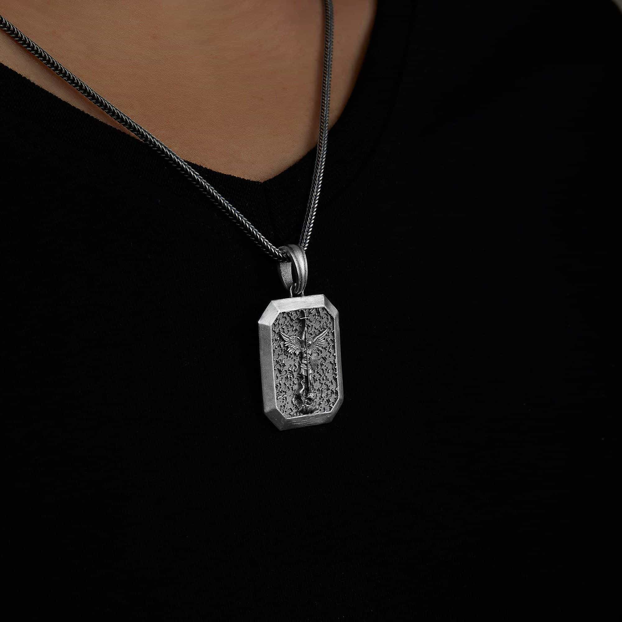 Engraved Saint Michael Necklace