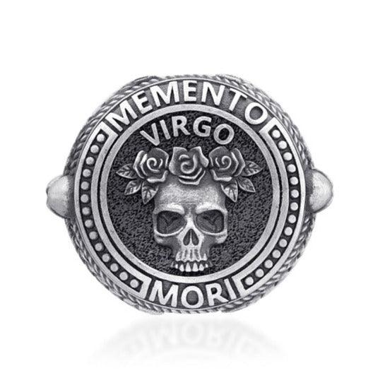 Virgo Zodiac Skull Ring