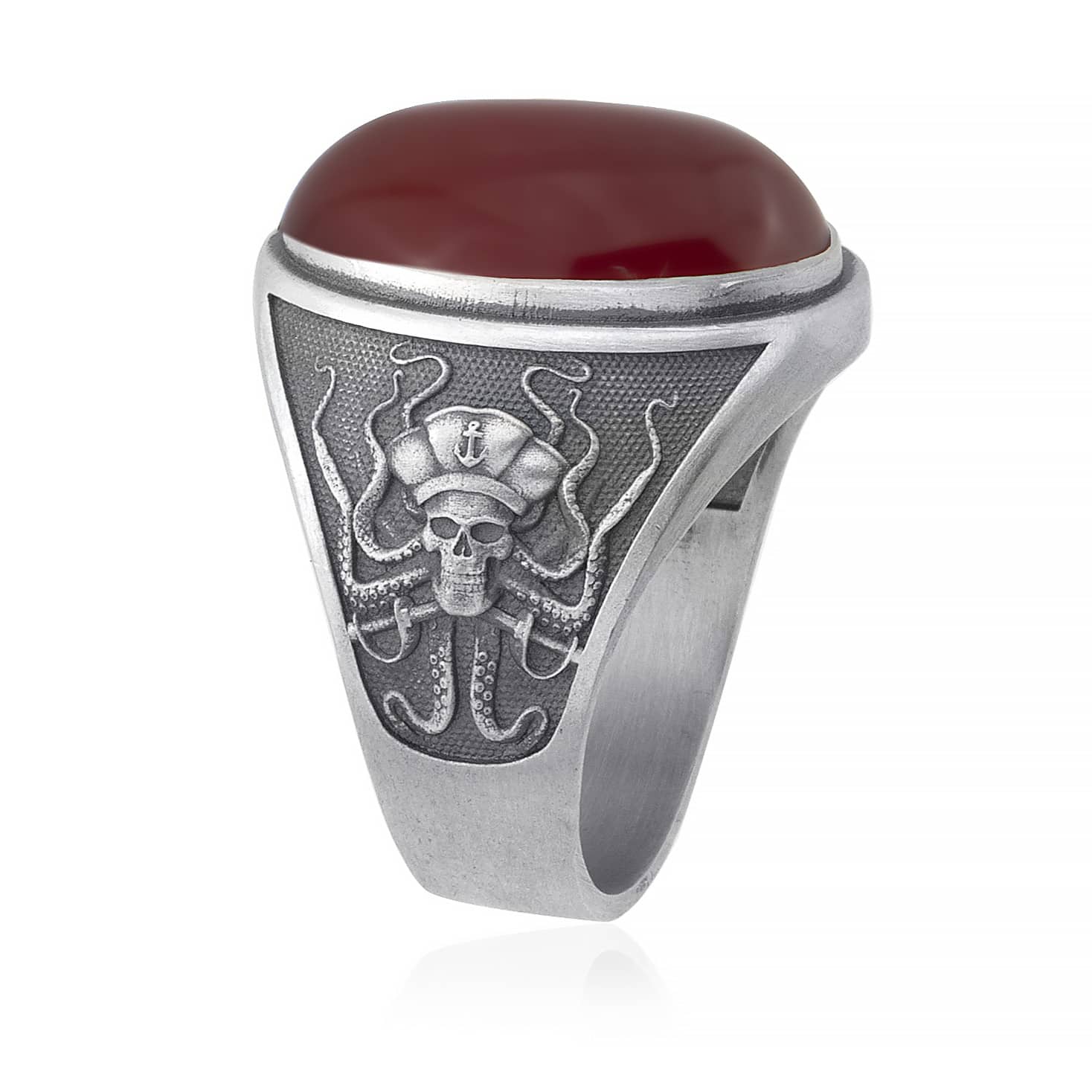 Pirate Octopus Carnelian Ring