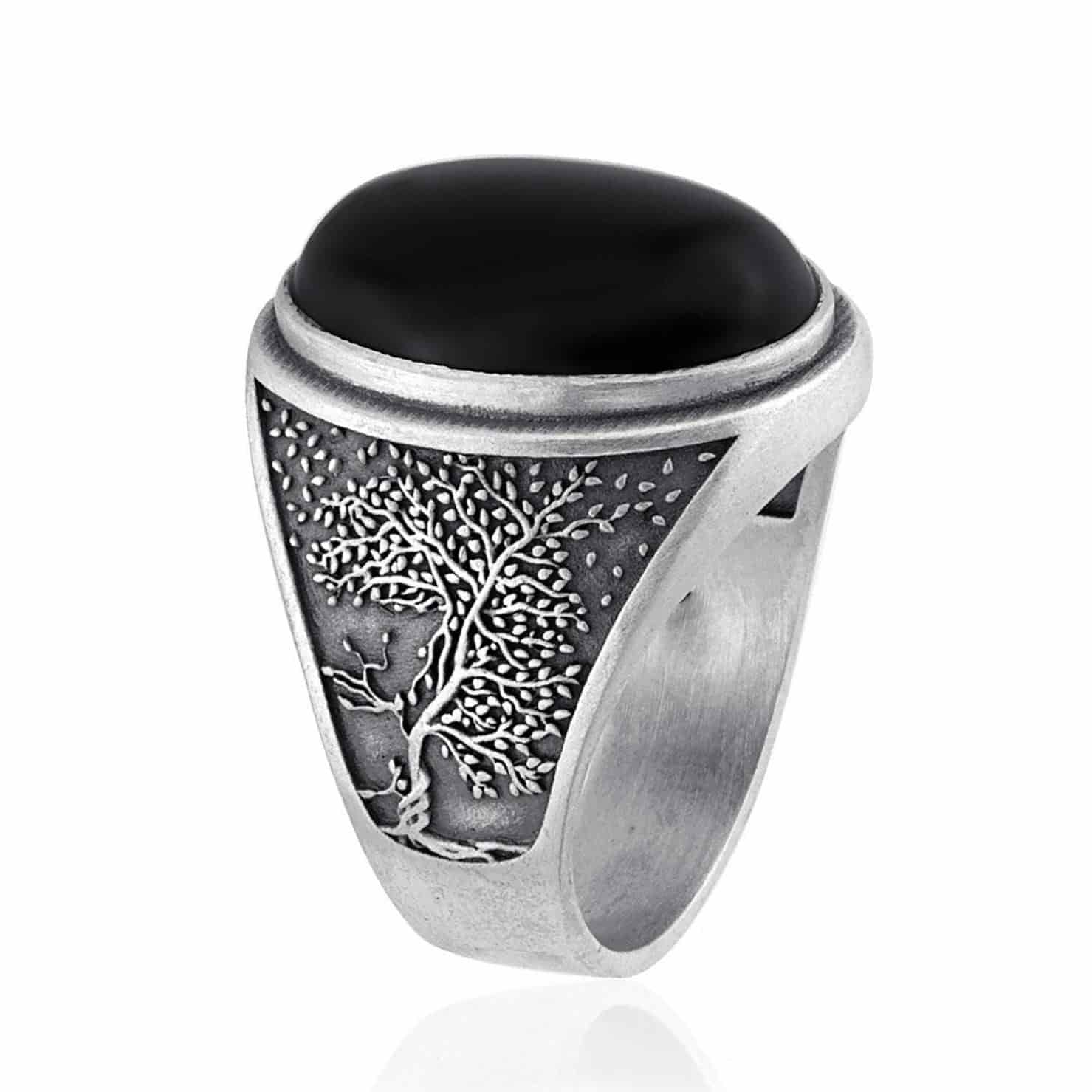 Tree Of Life Onyx Ring