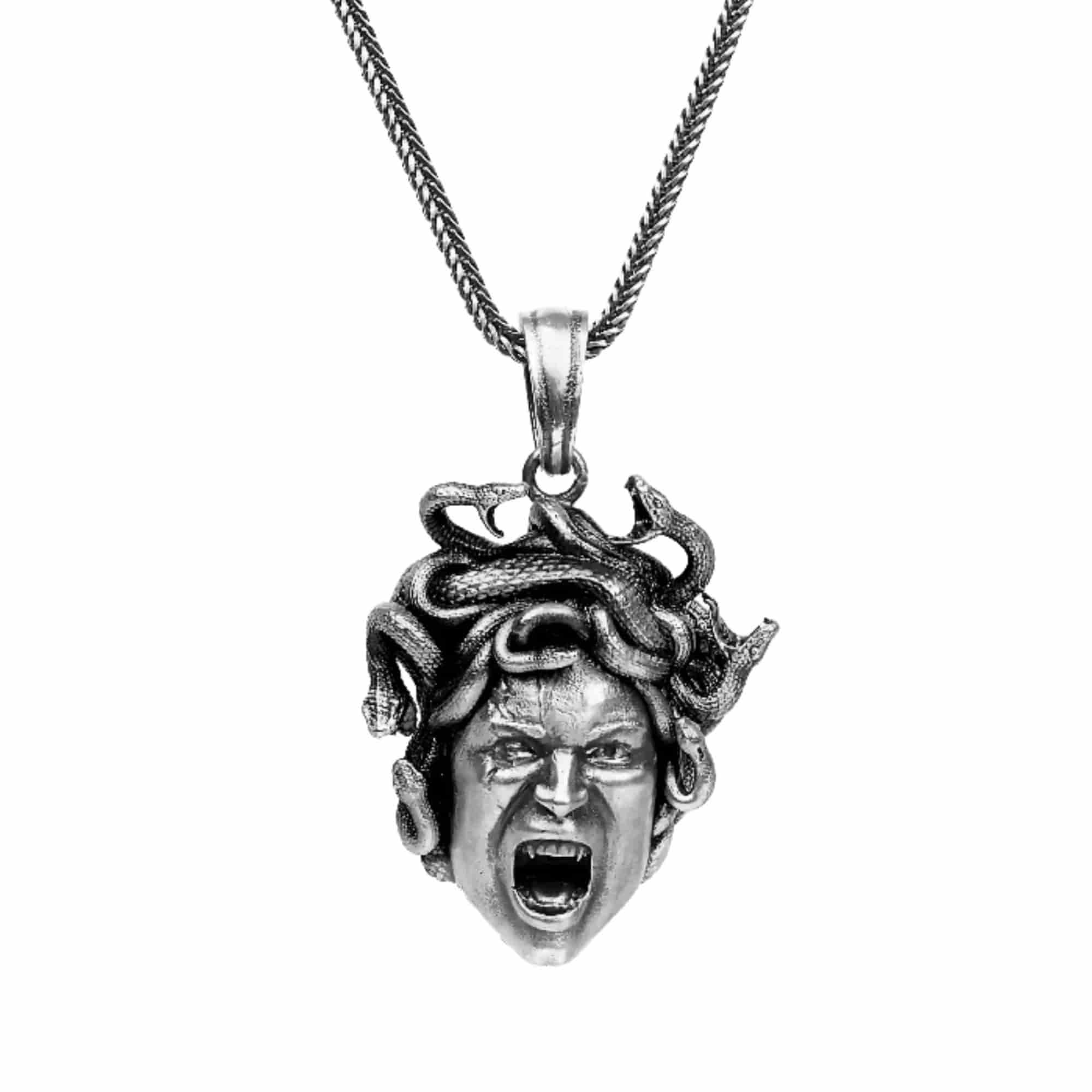 Angry Medusa Head Necklace