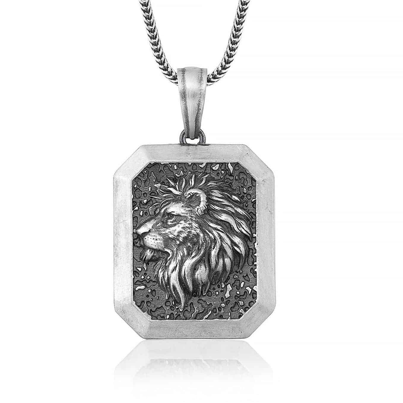 Square Lion Head Necklace