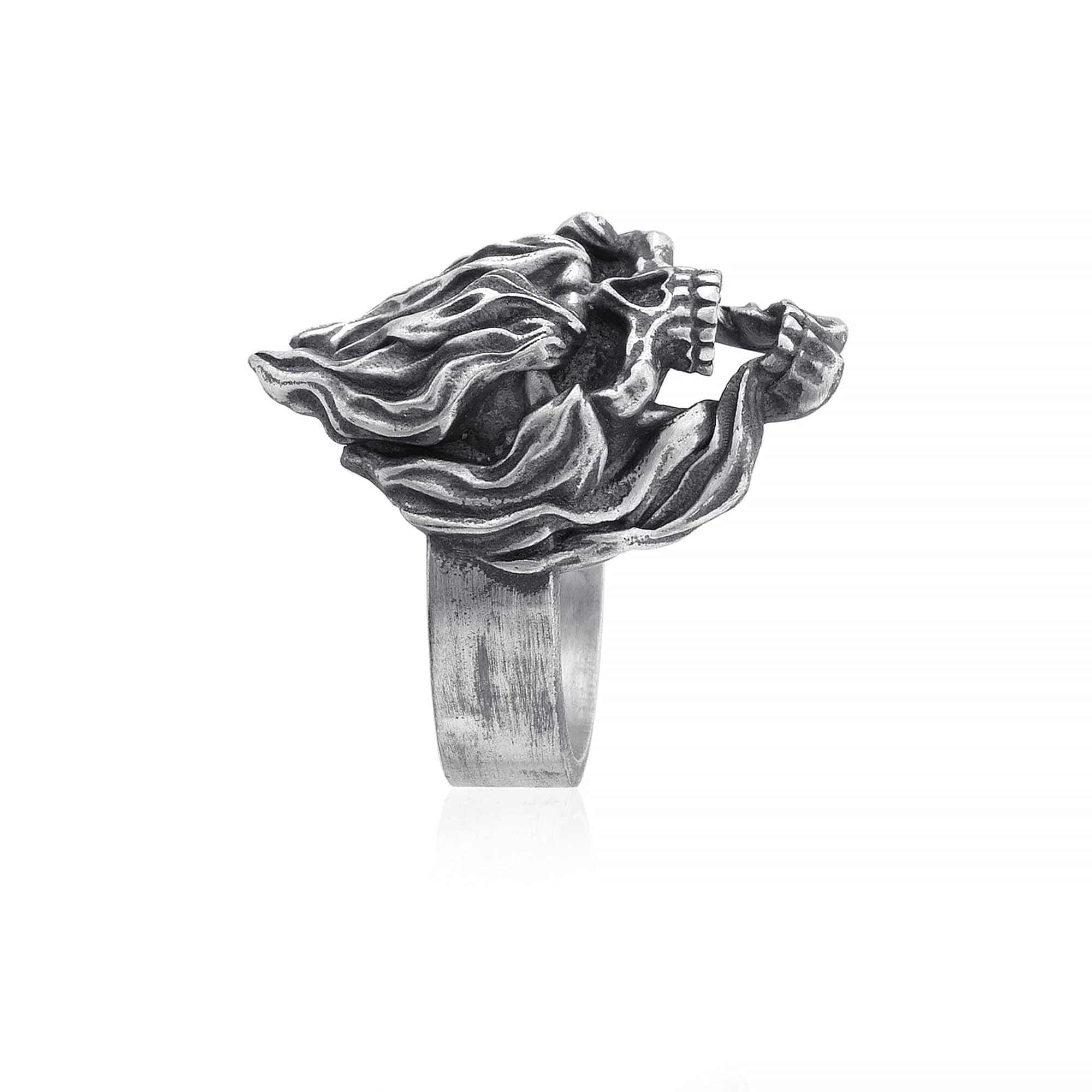 Flaming Skull Ring