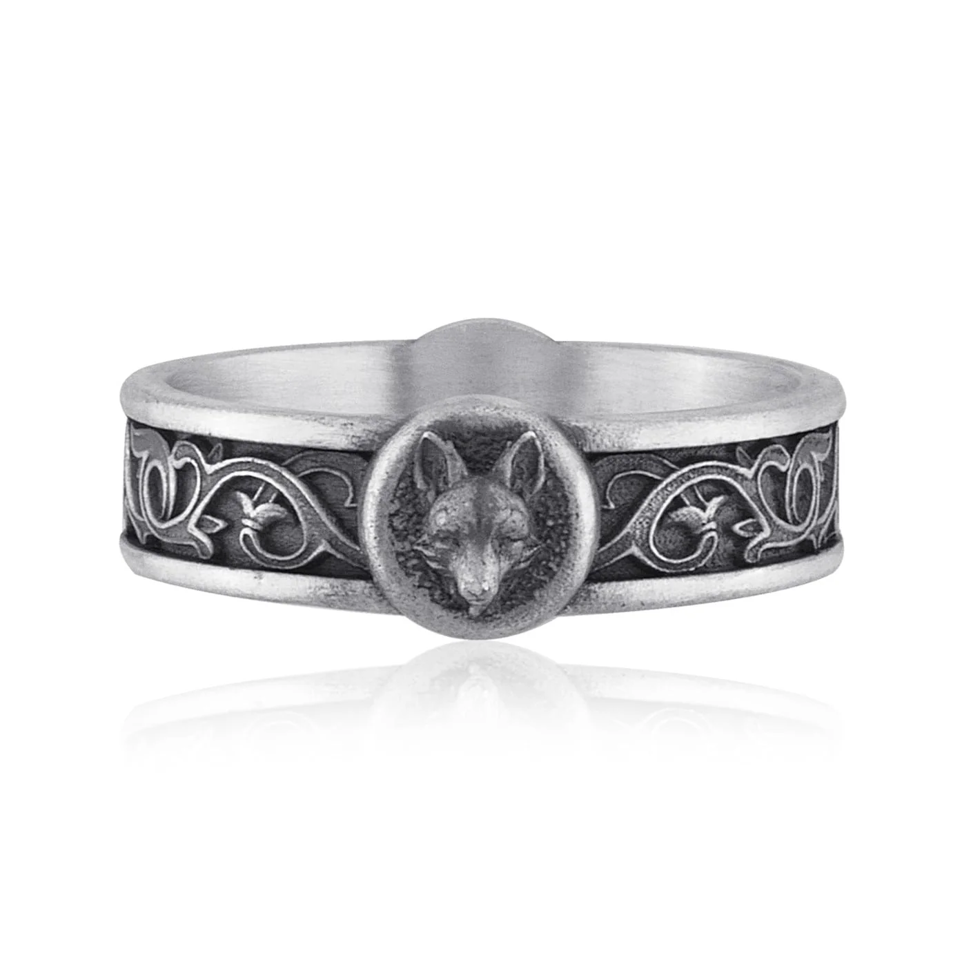 Fox Head Band Ring