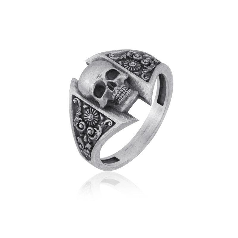 Patterned Skull Ring