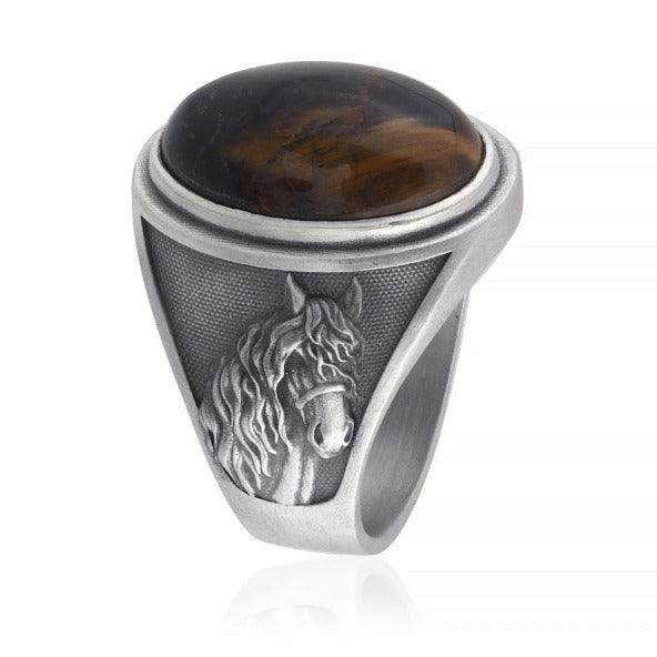 Horse Tiger Eye Ring