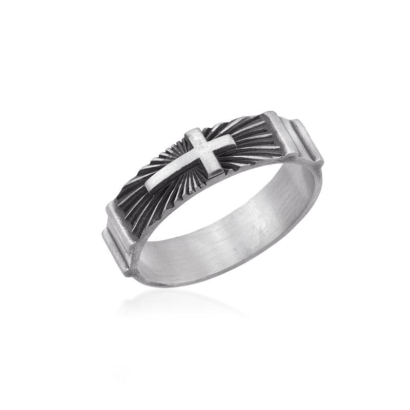 Cross Ornament Band Ring