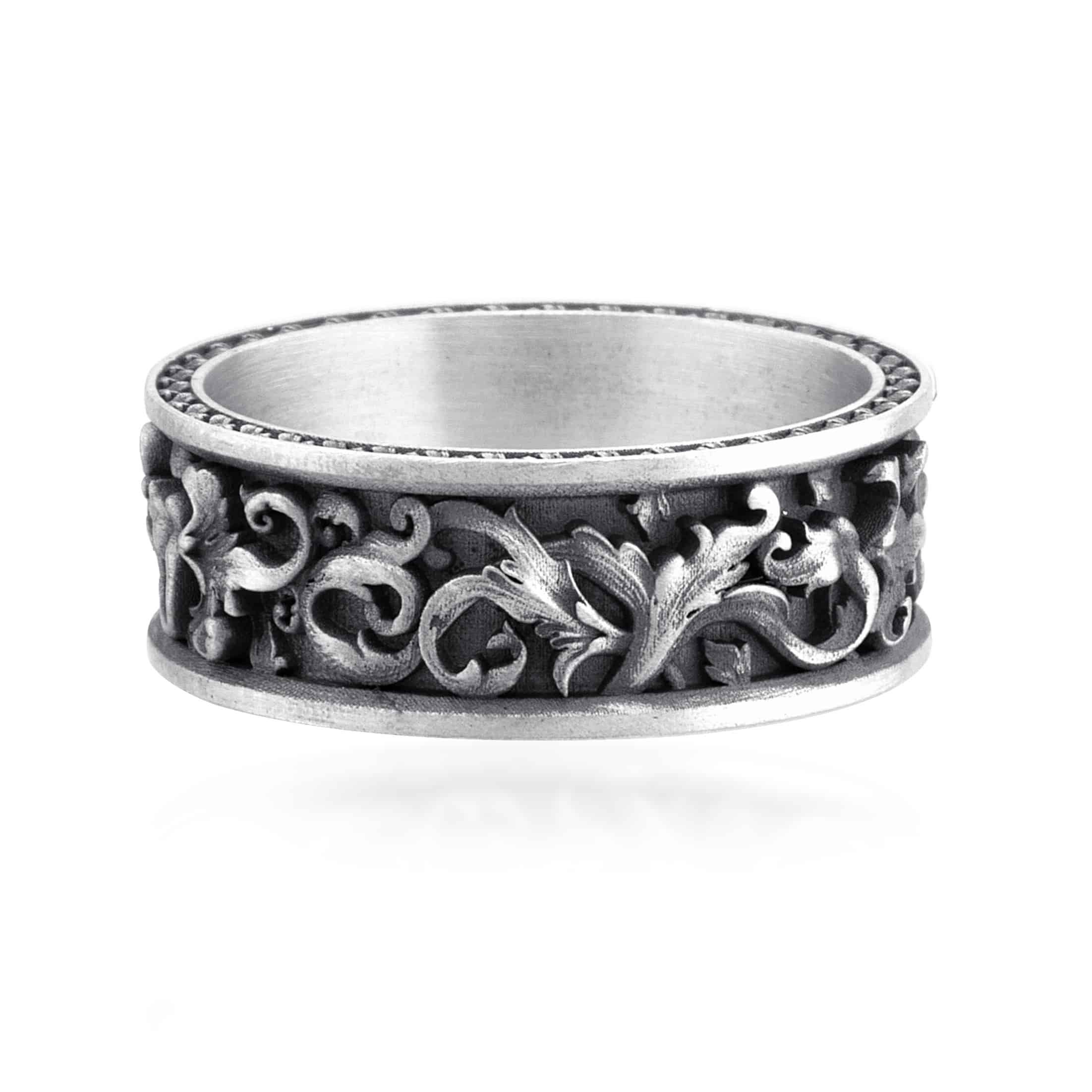 Leaf Motif Band Ring