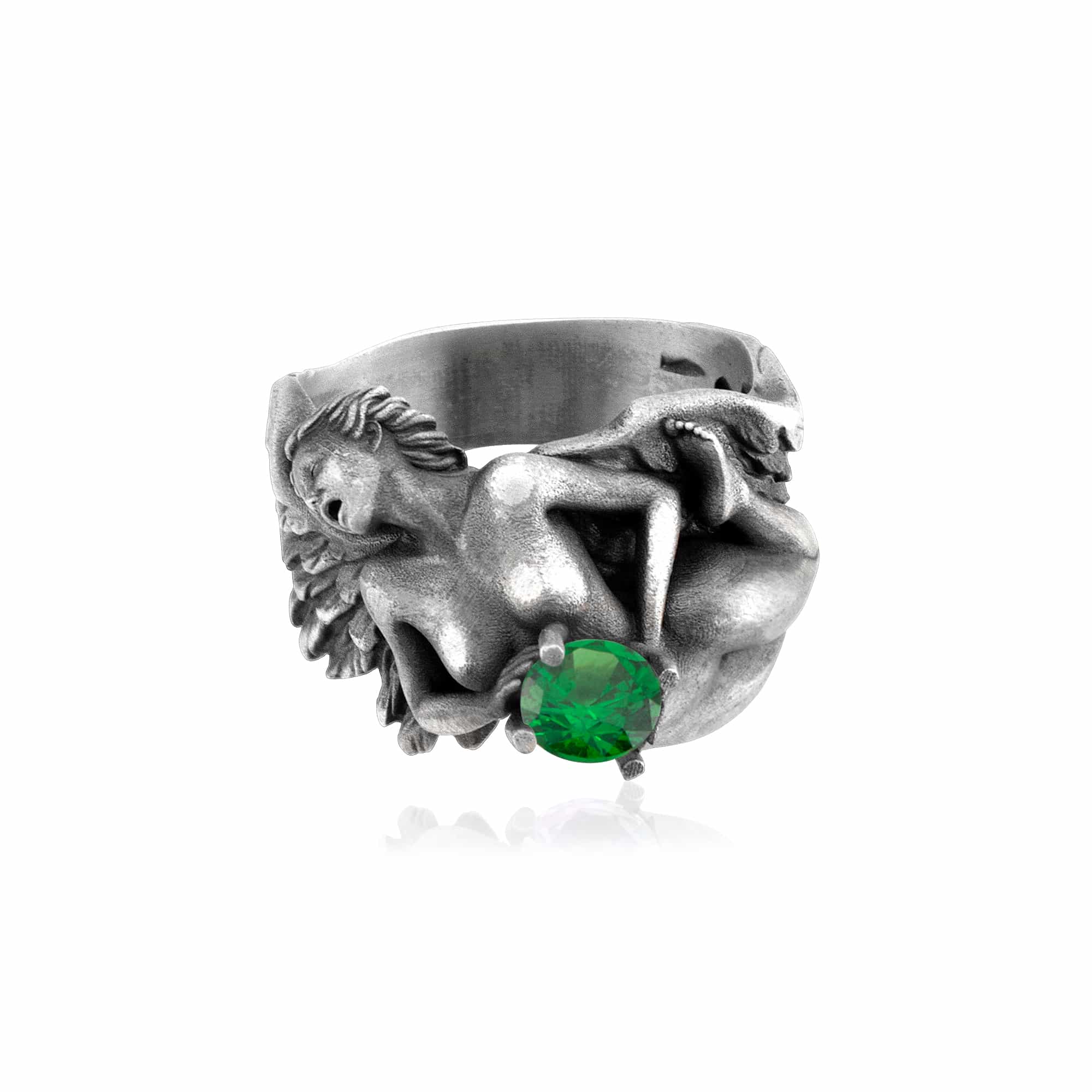 Fallen Angel Green Stone Ring