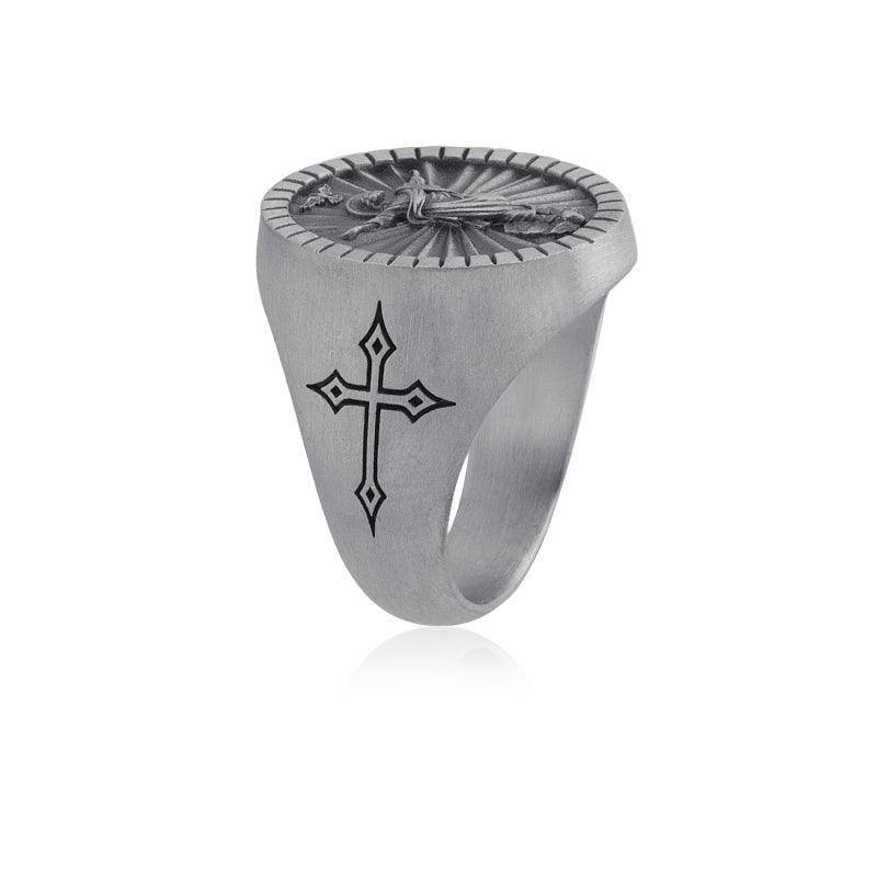 Jesus Cross Detailed Ring