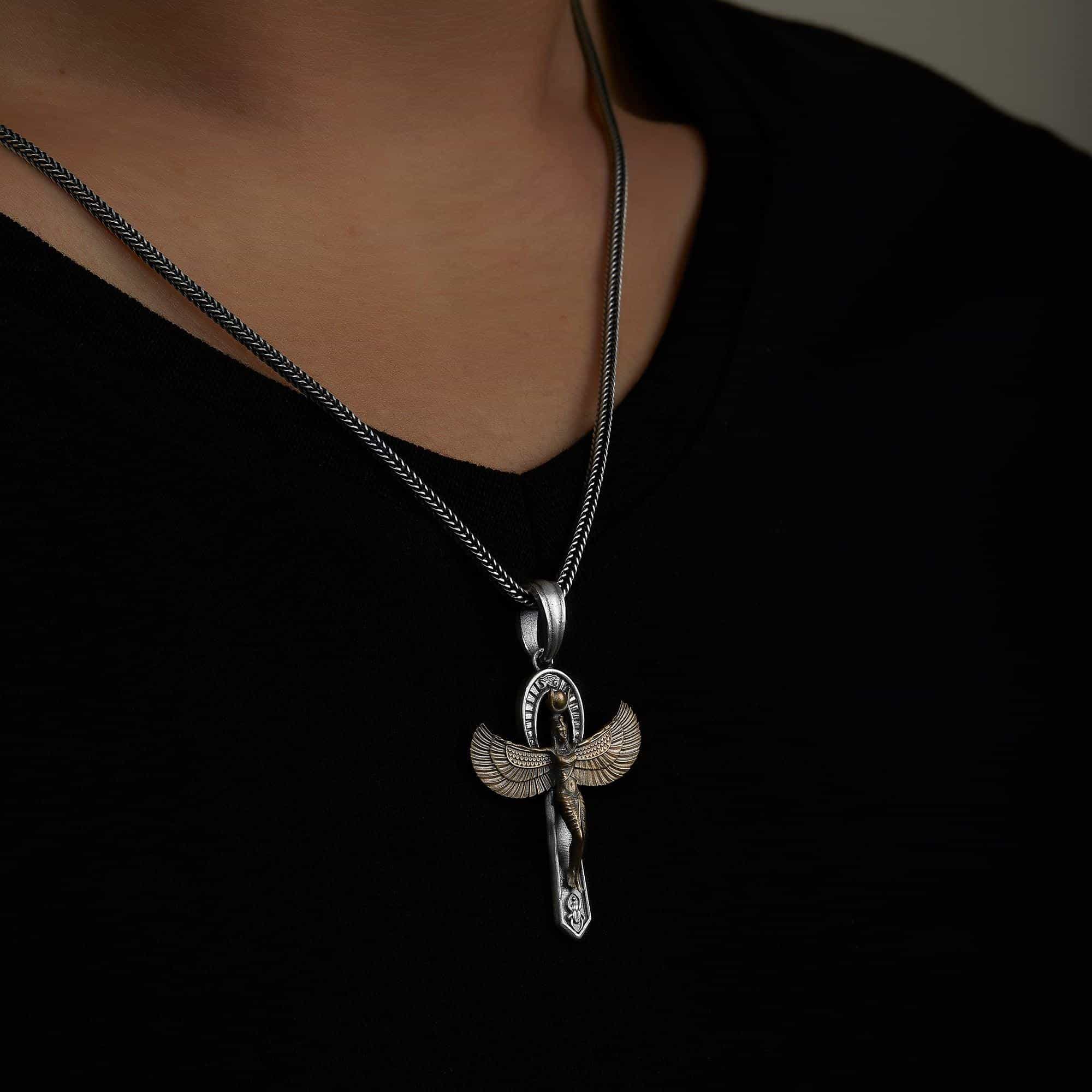 Goddess Isis Bronze Detailed Necklace