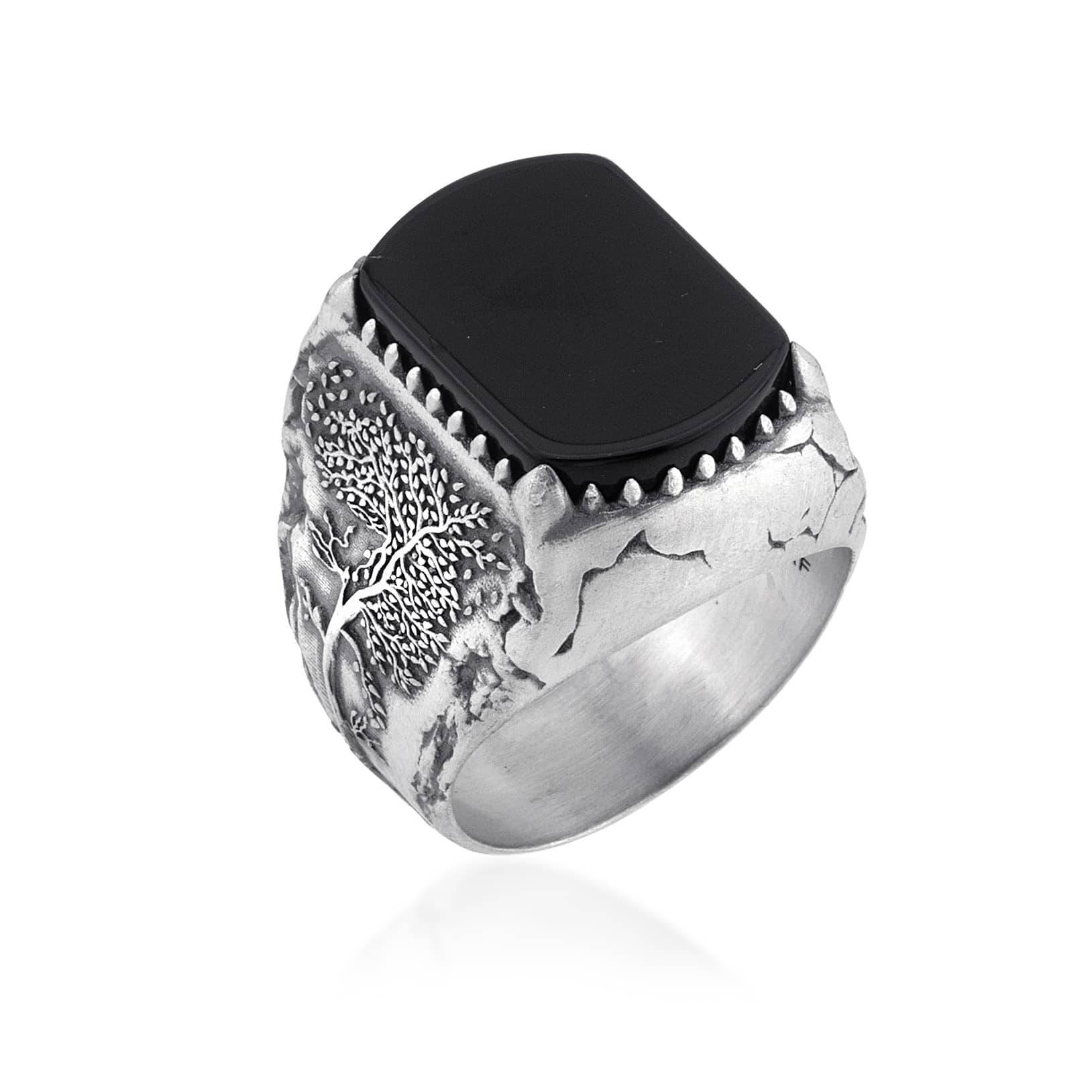 Tree Of Life Onyx Ring