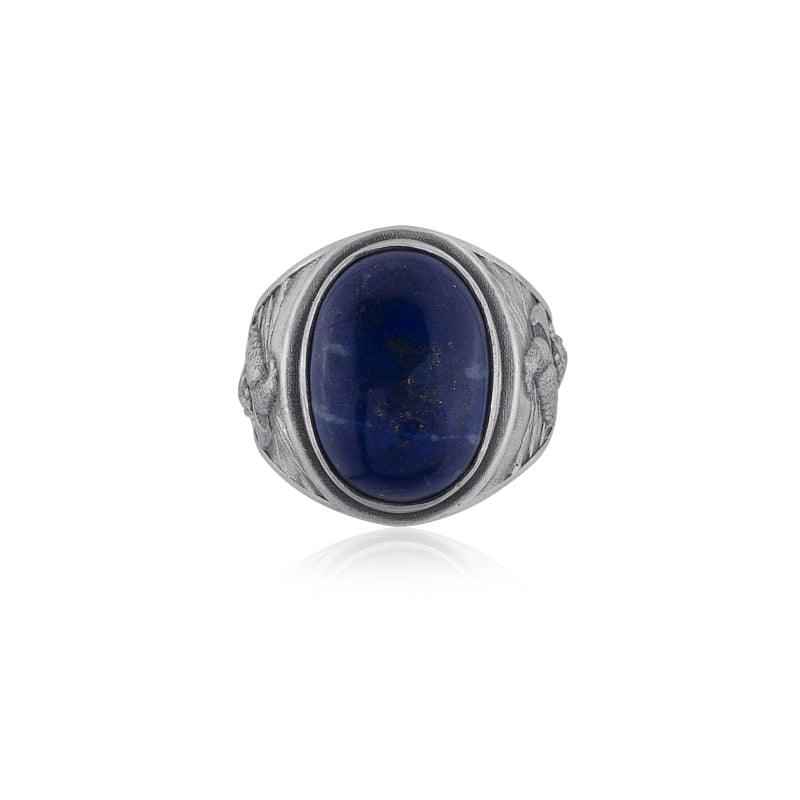 Eagle and Wolf Lapis Lazuli Ring