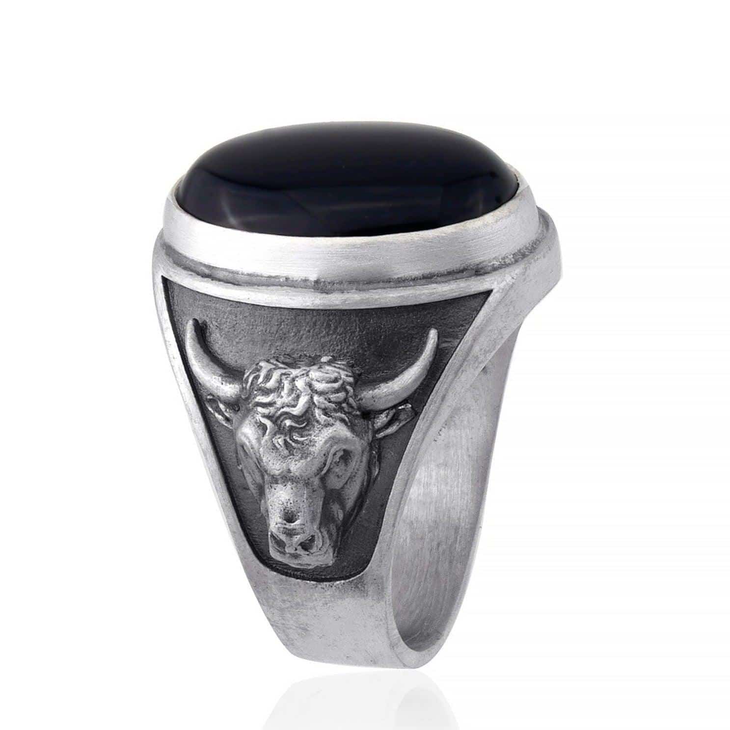 Taurus Bull Onyx Gemstone Ring