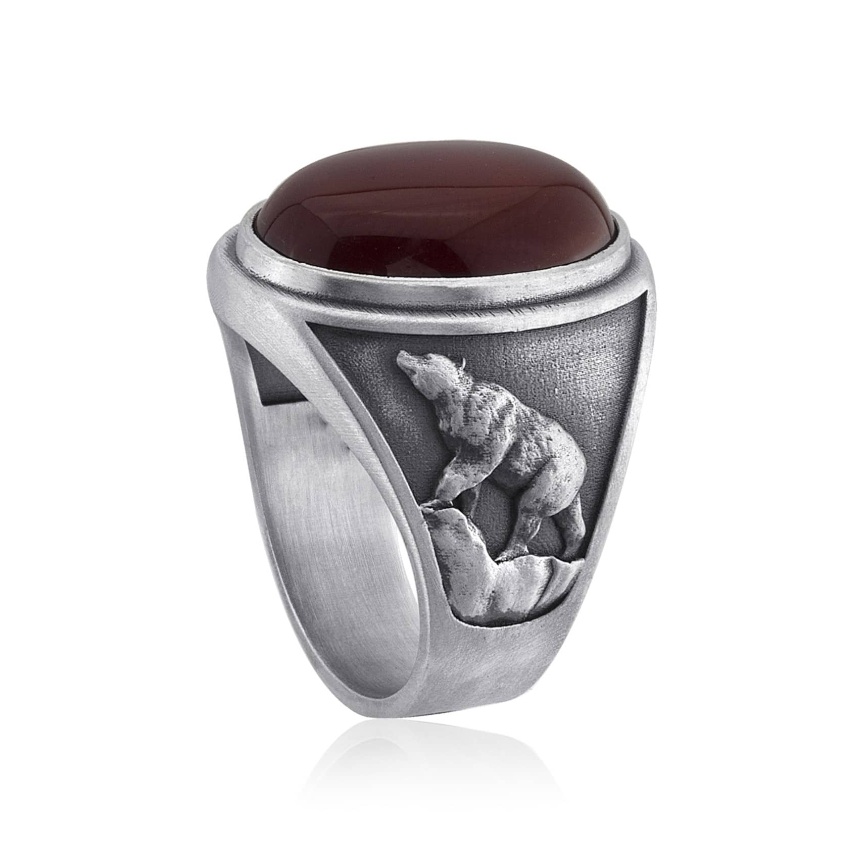 Mountain Bear  Carnelian Ring