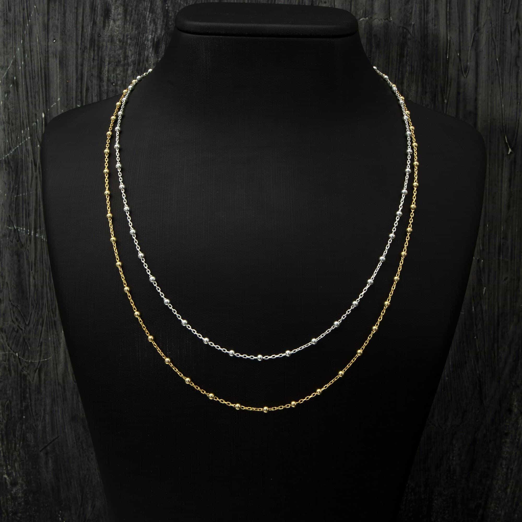 Beaded Gold Chain Necklace