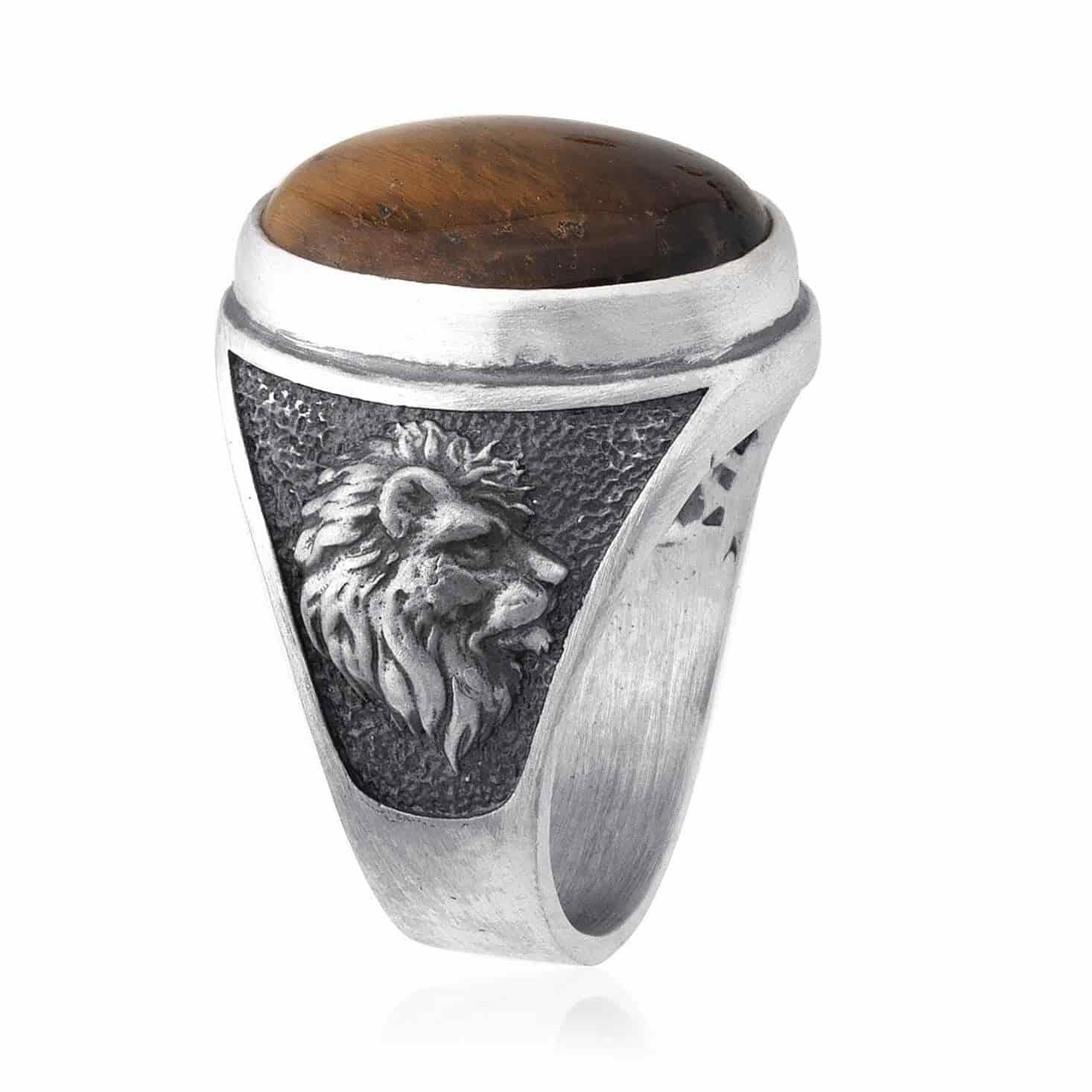 Lion Tiger Eye Gemstone Ring