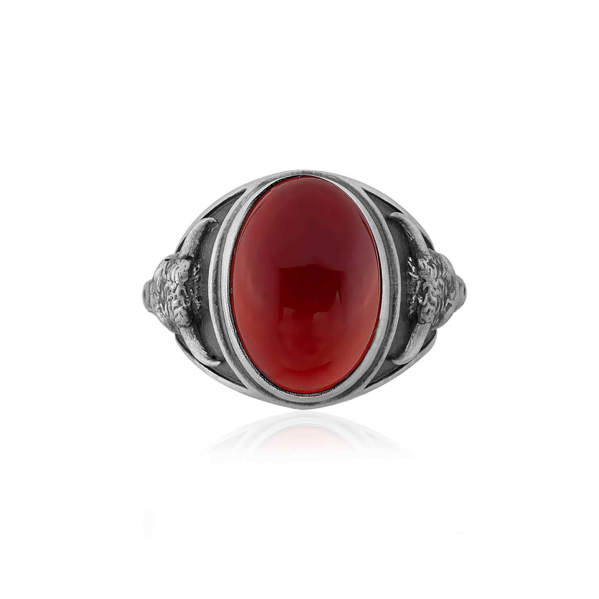 Taurus Bull Carnelian Gemstone Ring