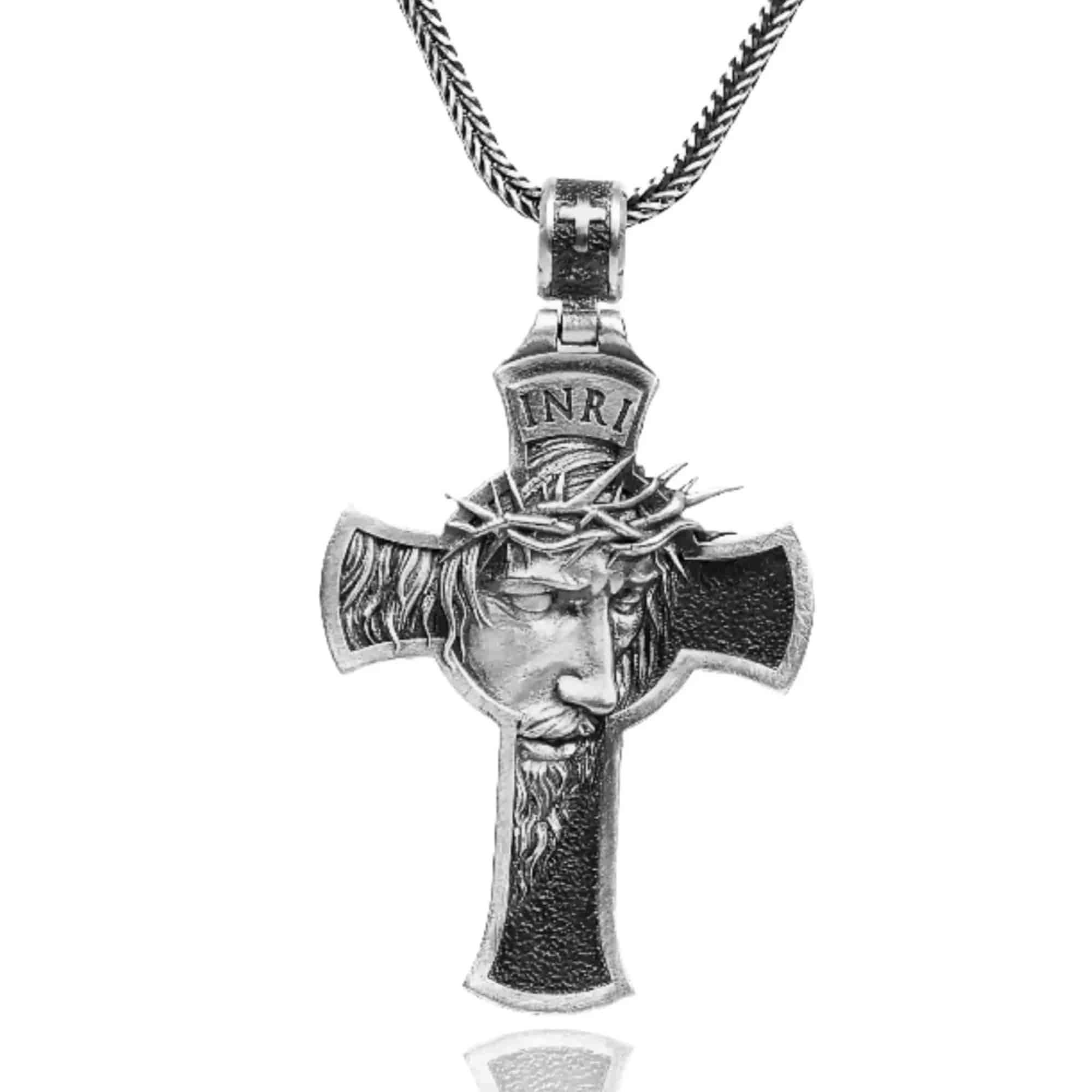 Jesus Face Cross Necklace