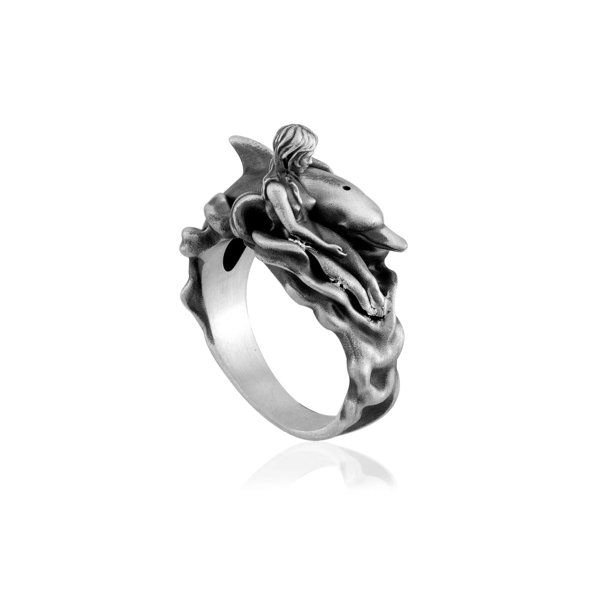 Mermaid and Dolphin Ring