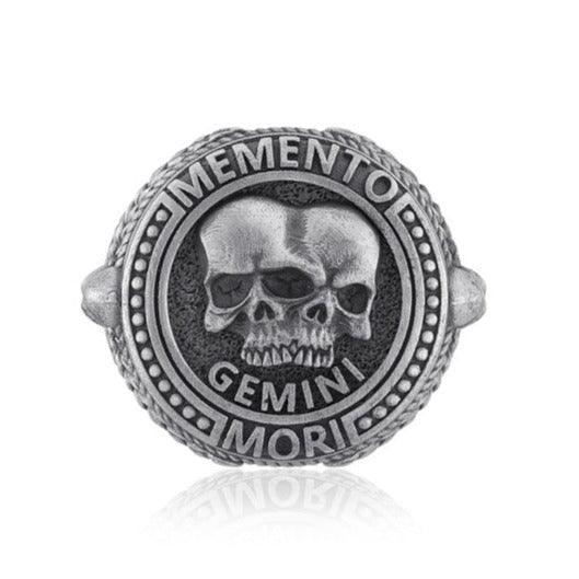 Gemini Zodiac Skull Ring