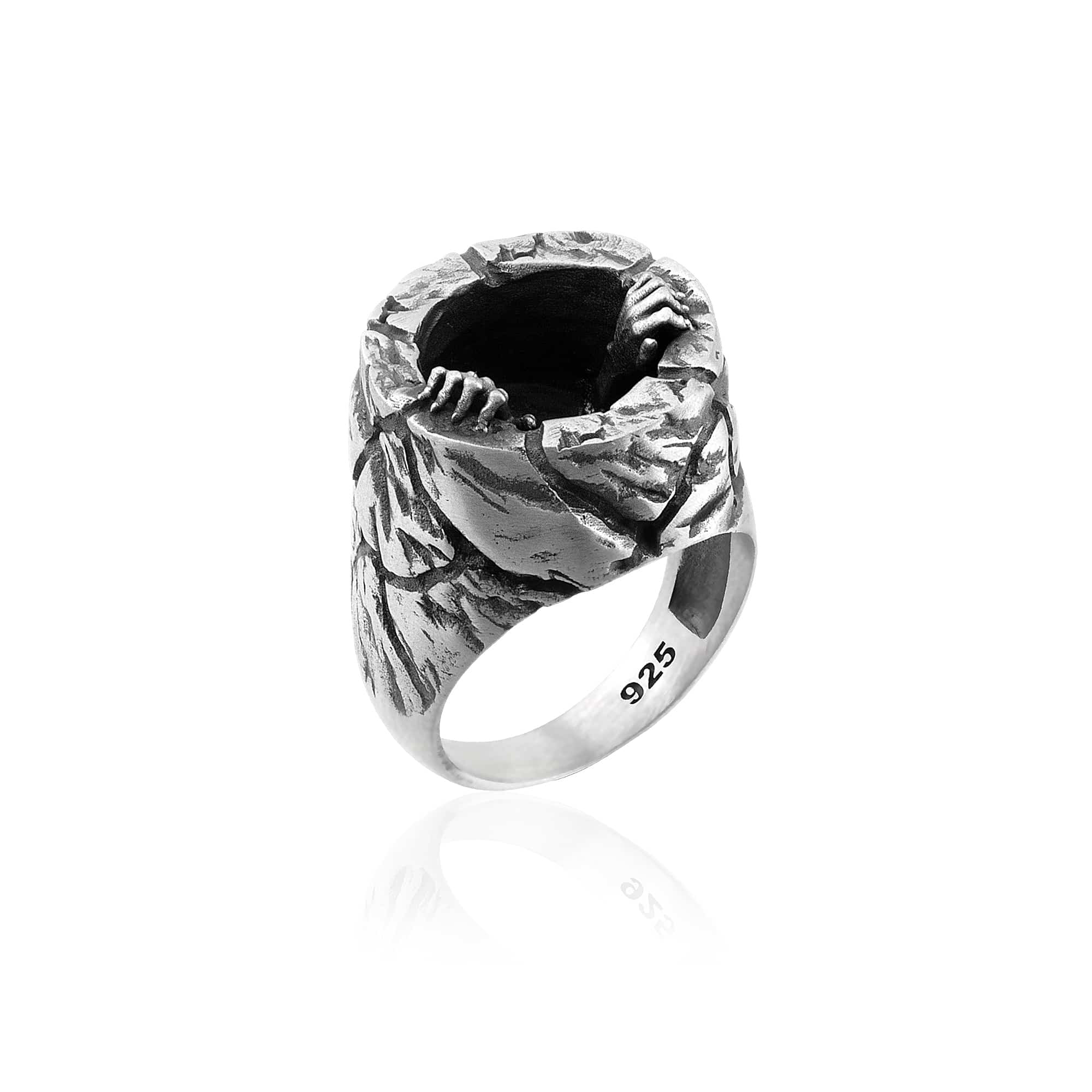 Hands of the Damned Onyx Stone Ring