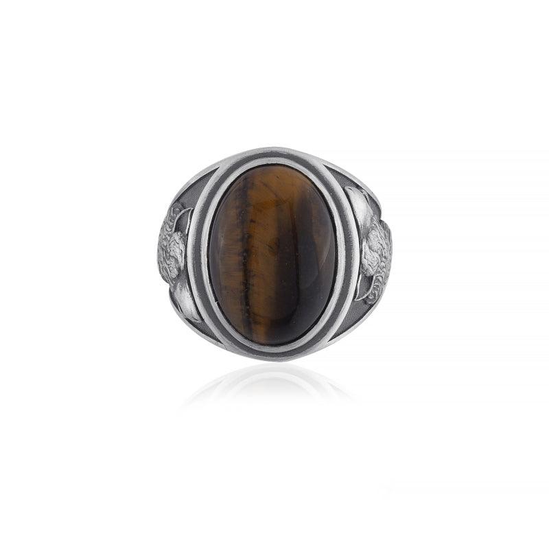 Noble Wolf Tiger Eye Ring