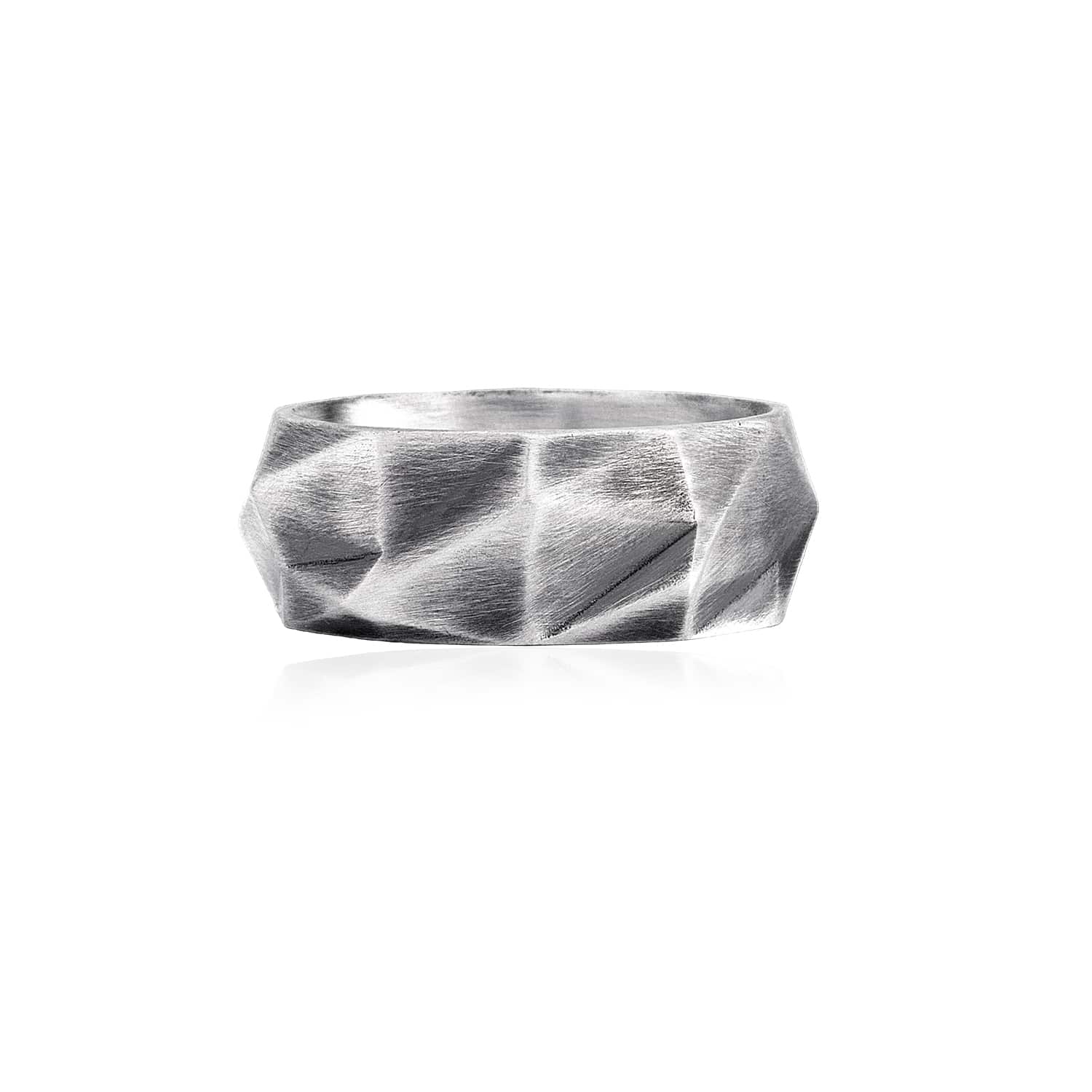 Faceted Geometric Band Ring